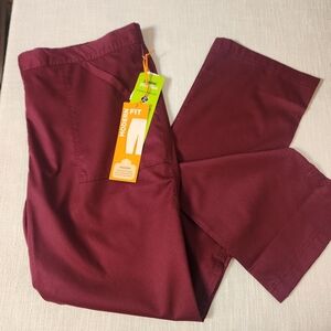 NWT Scrub Pants Landau Wine Colored 2042 RWPR Drawstring Medium